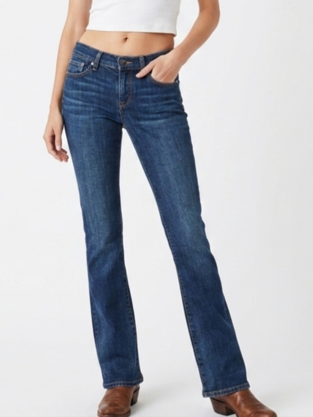 Lucky Brand Women's Boot Cut Jeans - Dark Blue Denim